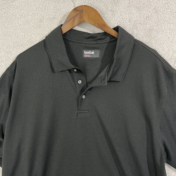 NWOT Bollé Men's XXL Black Polo Shirt 100% Polyester Short Sleeve Pattern - Picture 5 of 6